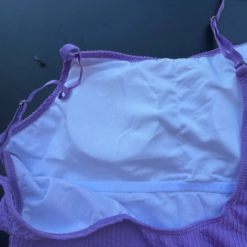 Angerela Lavender Purple One Piece Bathing Suit New XL